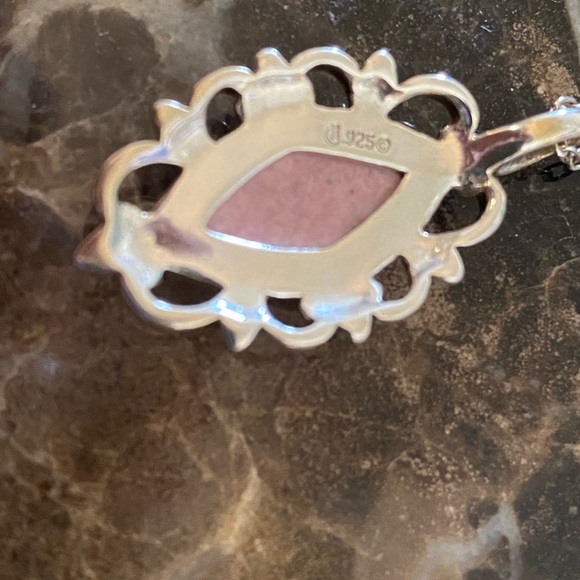 Sterling silver pink thulite pendant - Picture 2 of 7